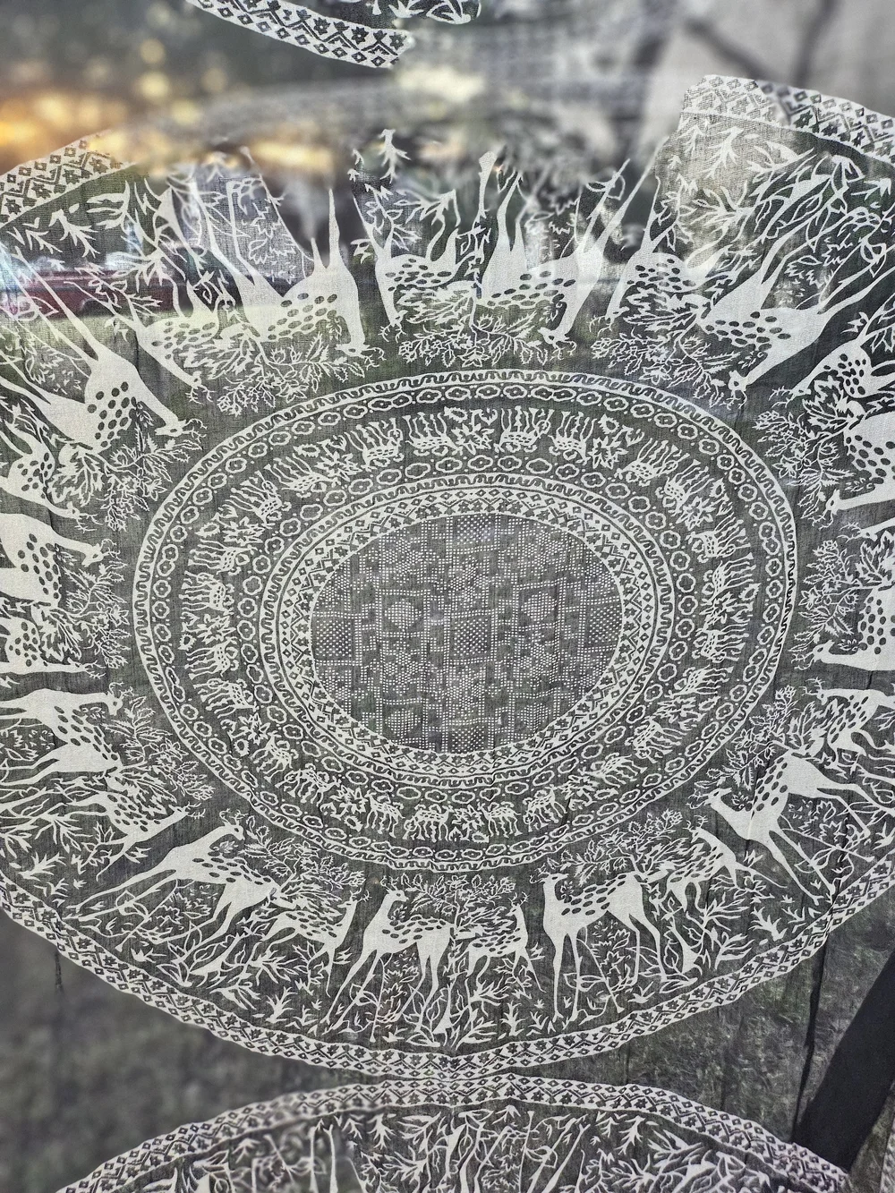 Soft Cotton Bohemian Black & White Mandala Buck Deer Tapestry Scarf Unbranded